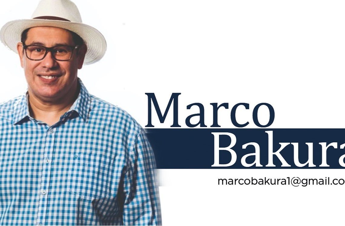 arte com foto de marco bakura e uma tipografia com seu nome ao lado