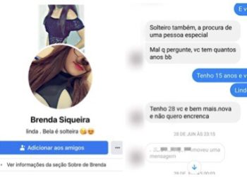 Perfil falso usado pela quadrilha para extorquir homens casados (Foto: Reprodução)