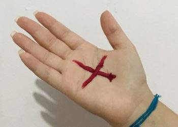 Mulher salva vítima de violência doméstica por conta de sinal vermelho na mão em Brasília (Foto: Laylla Alves)