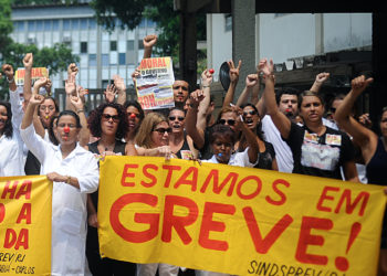 foto de greve dos servidores federais, no RJ