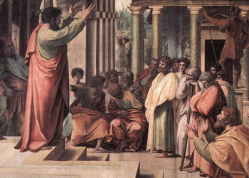 ilustração do apóstolo paulo pregando, representante da liderança cristã