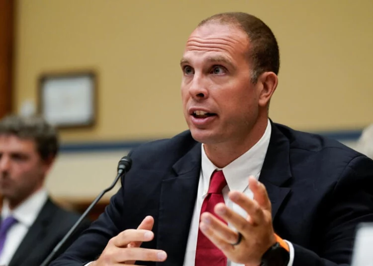 Ex-oficial de inteligência da Força Aérea, David Grusch, durante audiência na Câmara dos EUA
Imagem: Elizabeth Frantz/Reuters