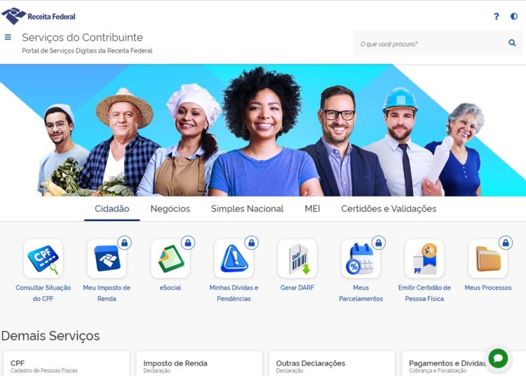 Imagem: Print site: https://servicos.receitafederal.gov.br/home