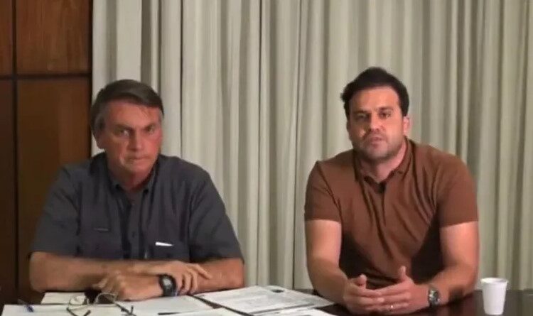 Jair Bolsonaro e Pablo Marçal em live — Foto: Reprodução