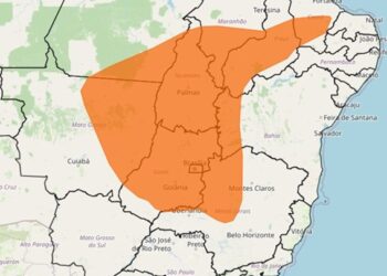 Reprodução/Inmet Mapa de perigo por baixa umidade.