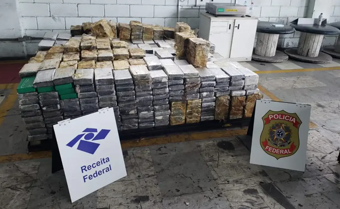Para identificar a droga, a Receita Federal utilizou dois cães farejadores e analisou imagens de escâneres de cinco contêineres