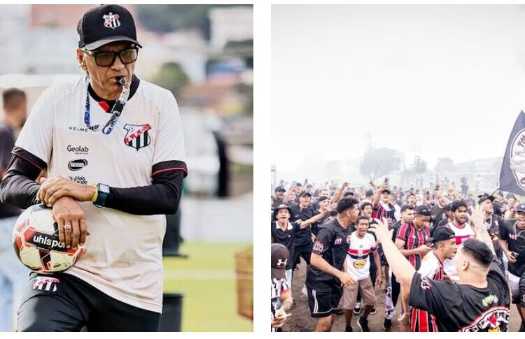 Técnico Ângelo Luiz pode fazer história. E a torcida comemora! Imagem: Reprodução