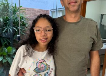 Pai e filha unidos em batalha pela qualidade de vida. Imagem: Arquivo pessoal