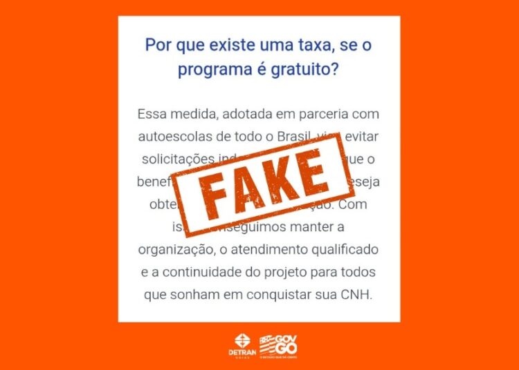 Detran- Golpe da CHN Gratuita- fake News