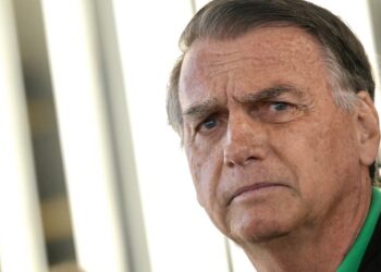 O ex-presidente Jair Bolsonaro, em 17 de julho de 2025. Foto: Mateus Bonomi/AFP