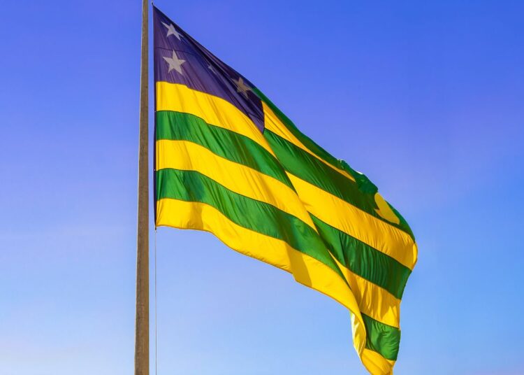 Imagem ilustrativa da bandeira de Goiás. (Foto: Canva)