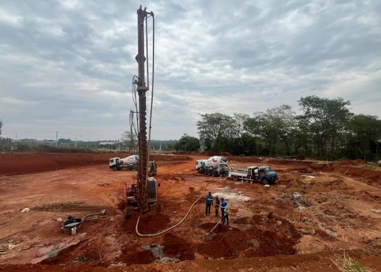 Obra de expansão de água no DAIA. Imagem: Divulgação