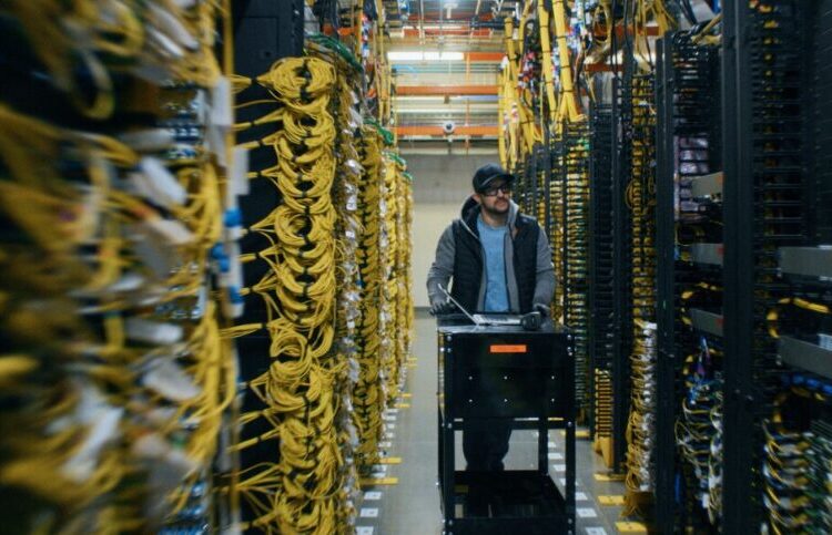 Datacenter da AWS localizado no leste do Oregon, Estados Unidos, responsável por suportar milhões de aplicativos e serviços online. Imagem: Divulgação/Amazon