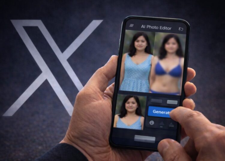 Governo pede suspensão imediata de contas que usaram Grok para criar imagens sexualizadas no X. (Foto: Imagem gerada utilizando a ferramenta ChatGPT/Contexto)