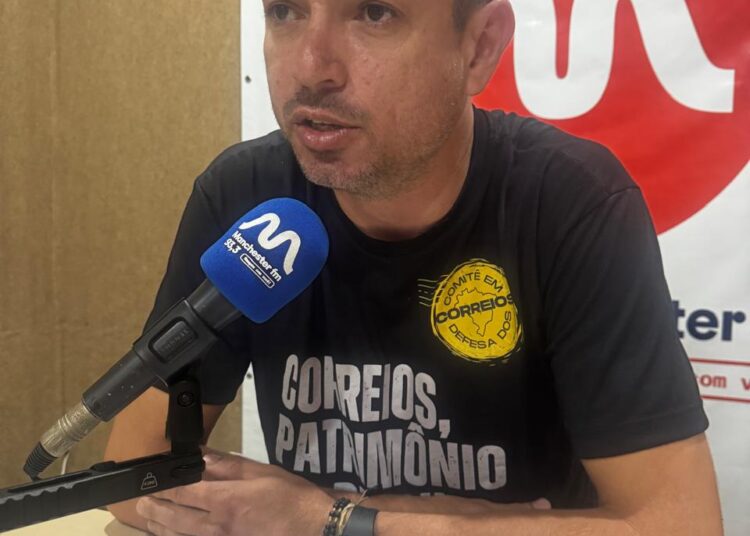 Secretário geral do
SINTECT/GO, o sindicato dos
trabalhadores dos correios,
Thiago Henrique Rodrigues. Imagem: Divulgação