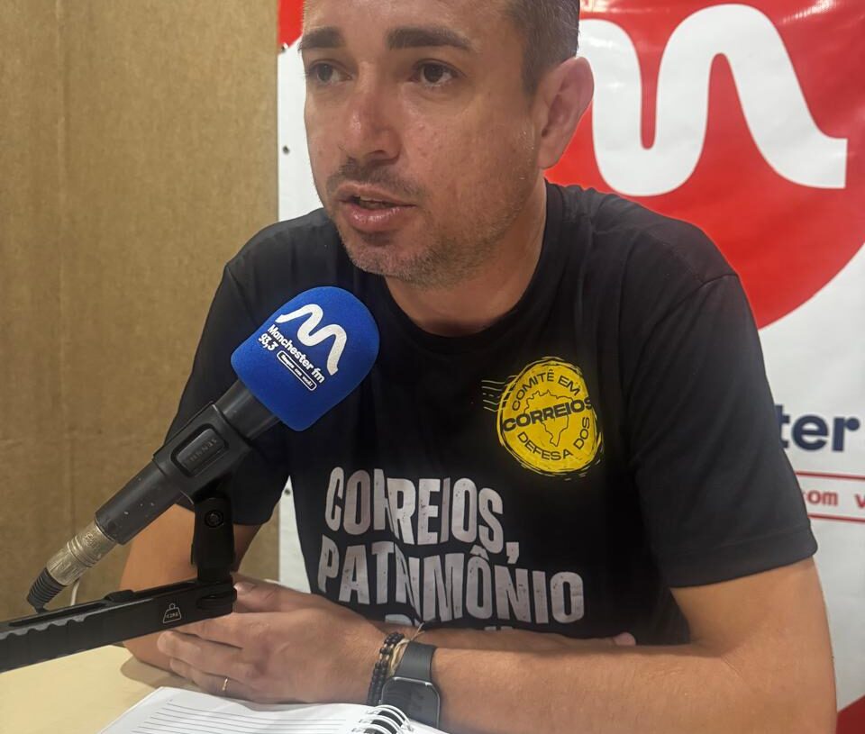 Secretário geral do
SINTECT/GO, o sindicato dos
trabalhadores dos correios,
Thiago Henrique Rodrigues. Imagem: Divulgação