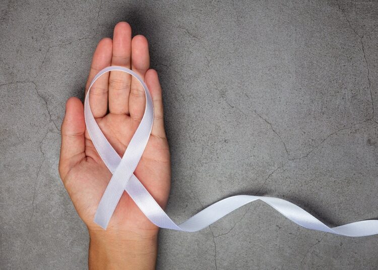 White ribbon symbol of peace International day of non violence.
