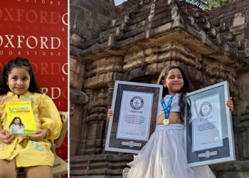 Menina indiana de 4 anos entra para o Guinness ao publicar  livro bilíngue e reacende debate sobre superdotação e exposição infantil. Imagem: Reprodução