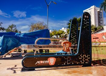 A academia dispõe de nove aparelhos destinados à musculação, possibilitando exercícios para diferentes grupos musculares. Foto: Paulo de Tarso