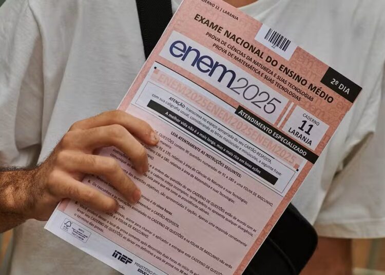 Caderno de prova ENEM 2025. Imagem: Reprodução