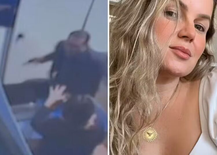 Imagens de câmera de segurança mostram momento em que ex-marido de empresária invade loja em Anápolis, Goiás — Foto: Divulgação/Polícia Civil e Reprodução/Redes sociais