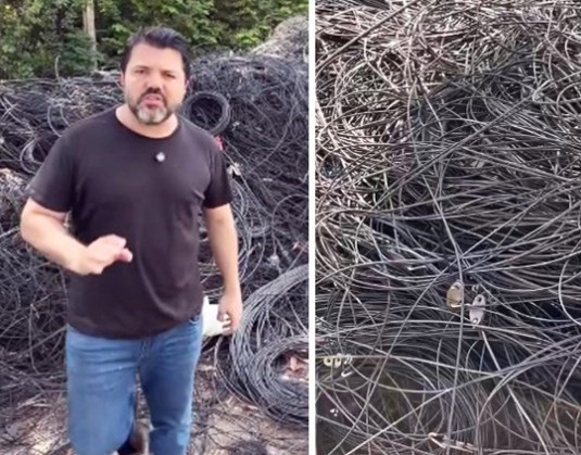Prefeito Márcio Corrêa faz cruzada contra bagunça de fios e cabos. Imagem: Reprodução