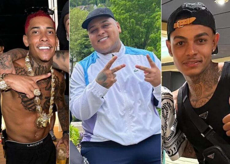 Poze do Rodo, Mc Ryan SP e Raphael Sousa Oliveira, dono da "Choquei" - Fotos: Reprodução / O Globo