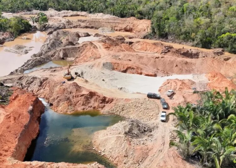 Área desmatada em garimpo - Foto: Reprodução/PM