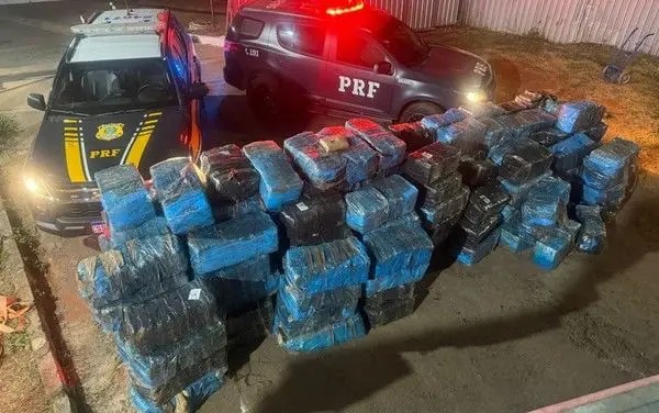 Carga de skunk apreendida em Cristalina é a maior localizada pela PRF no país em 2026 (Foto: PRF)