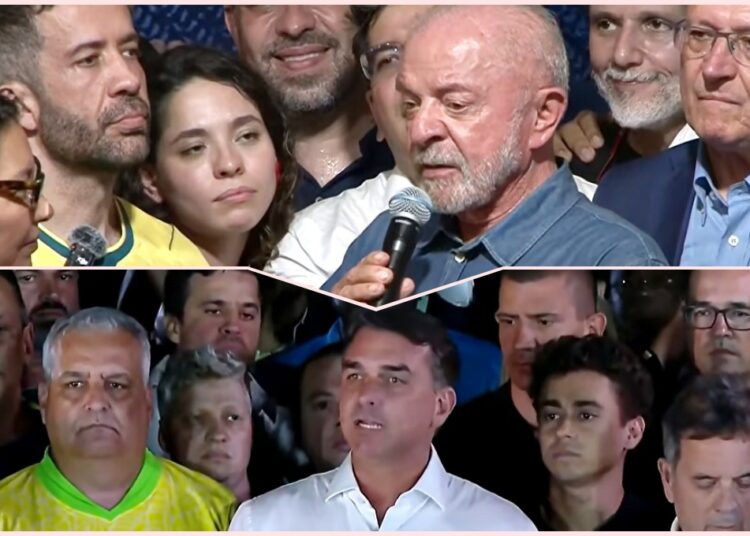 Pronunciamentos de Lula e Flávio Bolsonaro